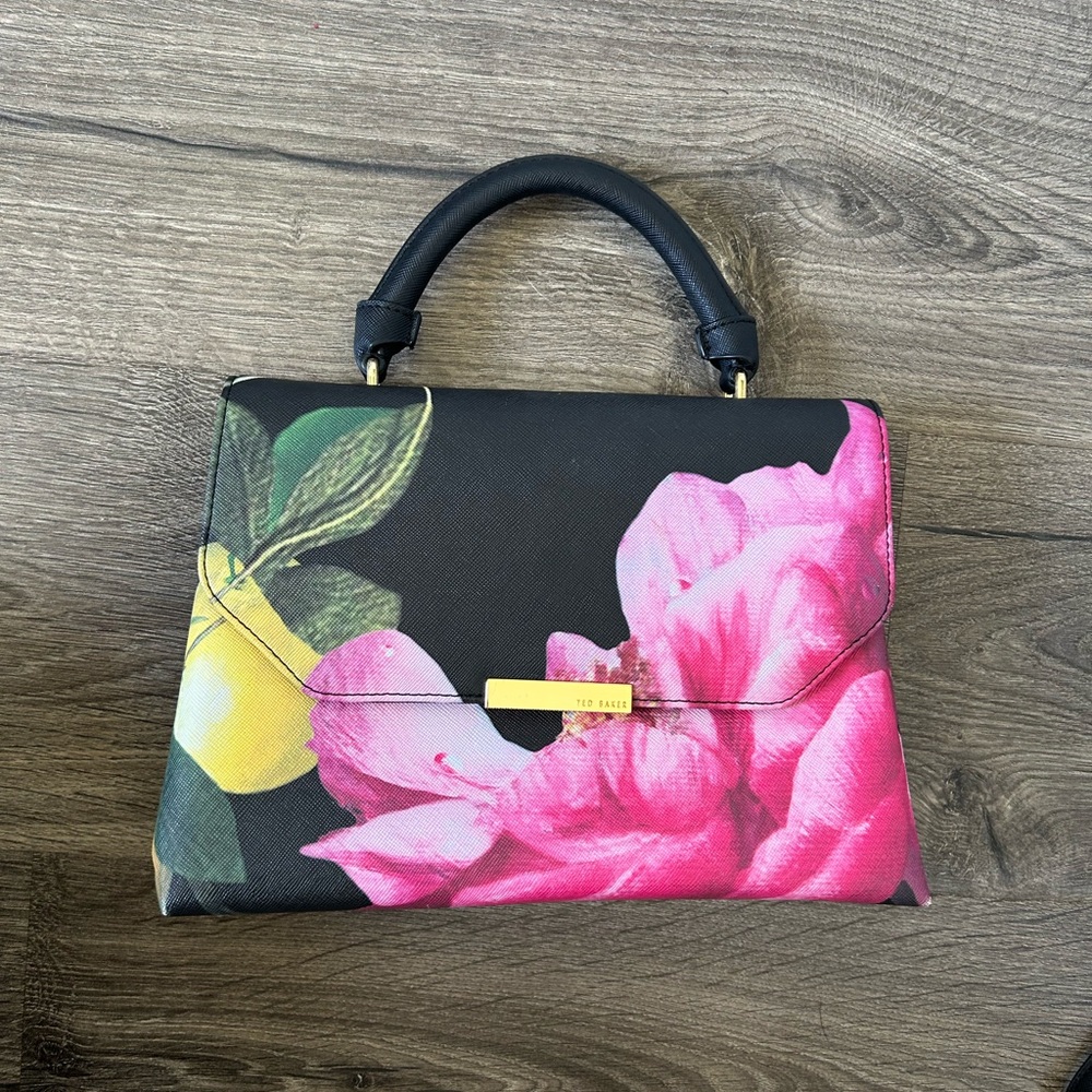 Ted Baker Black and Pink Floral Women's Bag